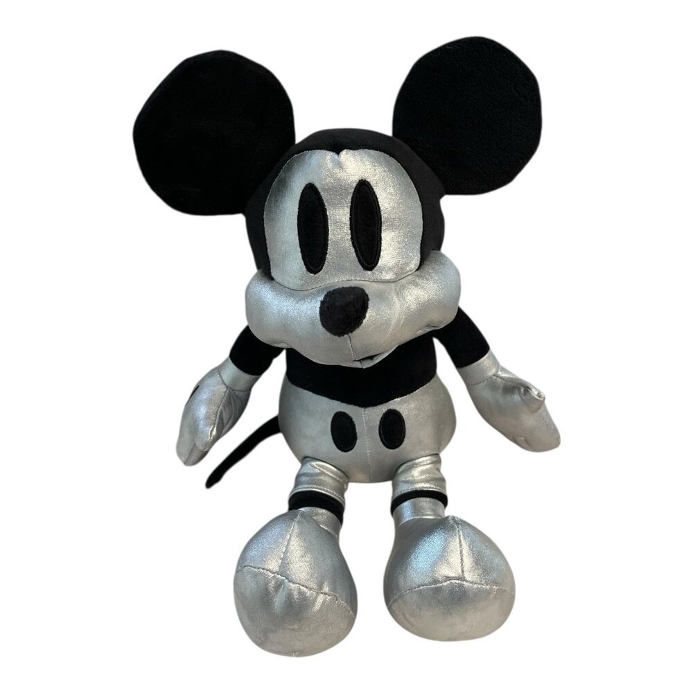 Disney 100 Silver Mickey Mouse Coin Bank | 15" Plush-Style CVS Exclusive 2023